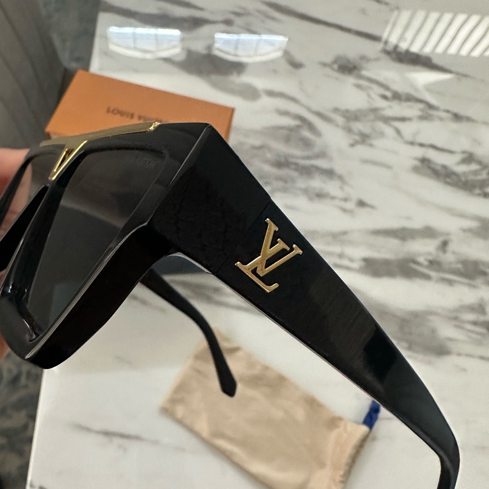 Louis Vuitton Black and Gold Sunglasses